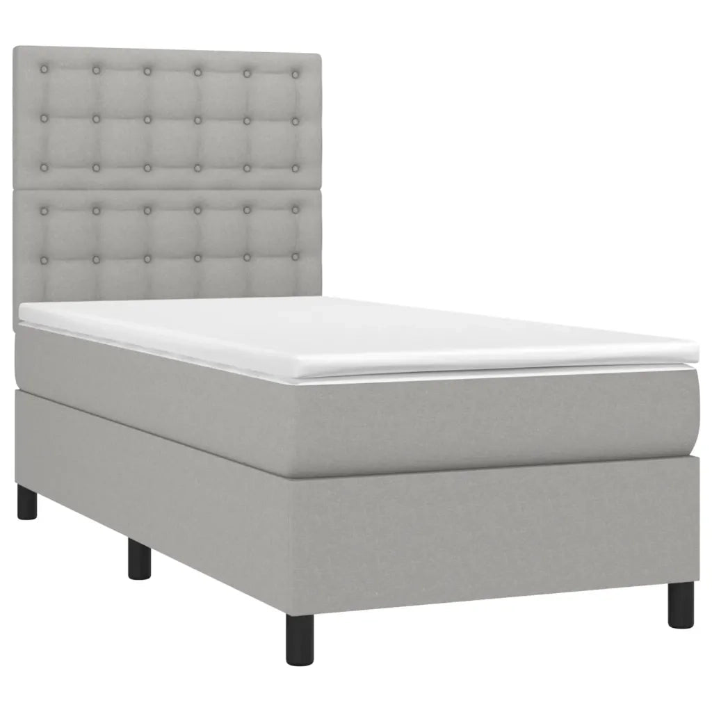 Giroletto a Molle con Materasso Grigio Chiaro 90x190 cm Tessutocod mxl 75727
