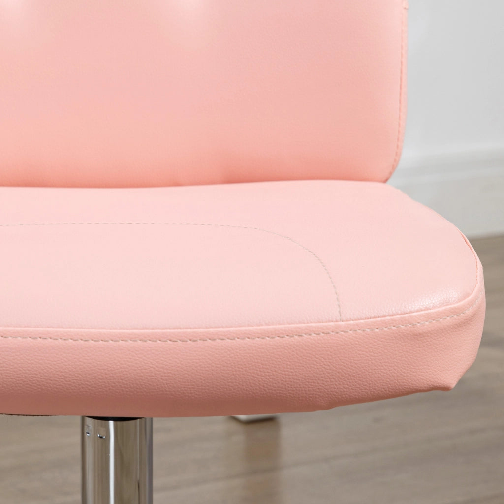 Sedia da ufficio girevole senza braccioli in similpelle con altezza regolabile ¨C Minimal ¨C Rosa 45x59x90-100 cm
