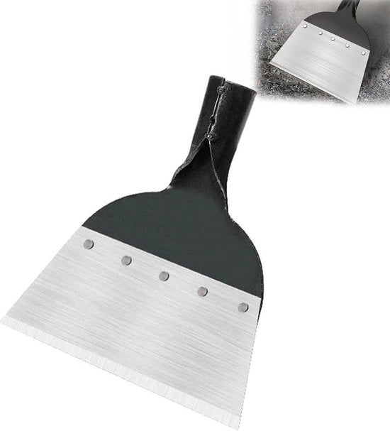 Reinificatore multifunzionale per esterni - rastrello di acciaio - rastrello piatto per erbacce - attrezzo di aiuto per giardino - rastrello per erbacce per giardino casa fattoria (28 cm)