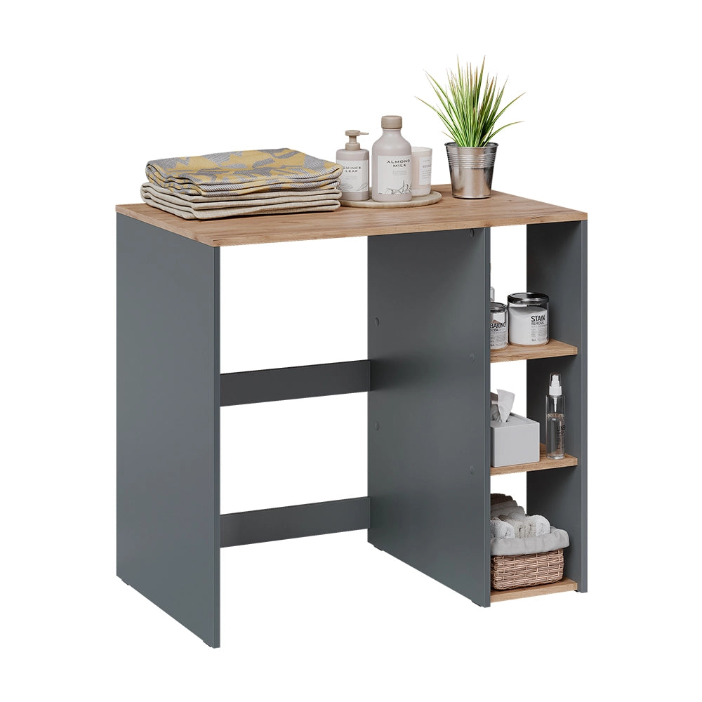 Mobile lavatrice Viktor Antracite/Rovere dorato 93.6 x 88.2 cm con 2 ripiani Vicco