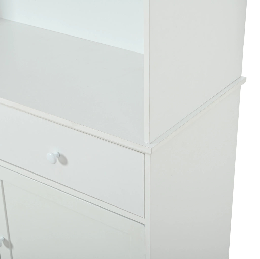 Vetrina con LED e 2 cassetti 100 x 38 x 170 cm in truciolare bianco