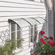 Pensilina da esterno 90 x 295 cm con protezione UV, copertura in policarbonato e struttura in alluminio