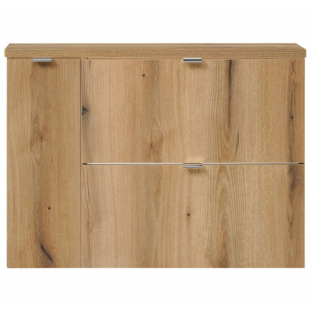 Mobile Sottolavabo Pensile NEWPORT a 2 Cassetti e Anta 80x60x40 cm - Effetto Rovere [en.casa]