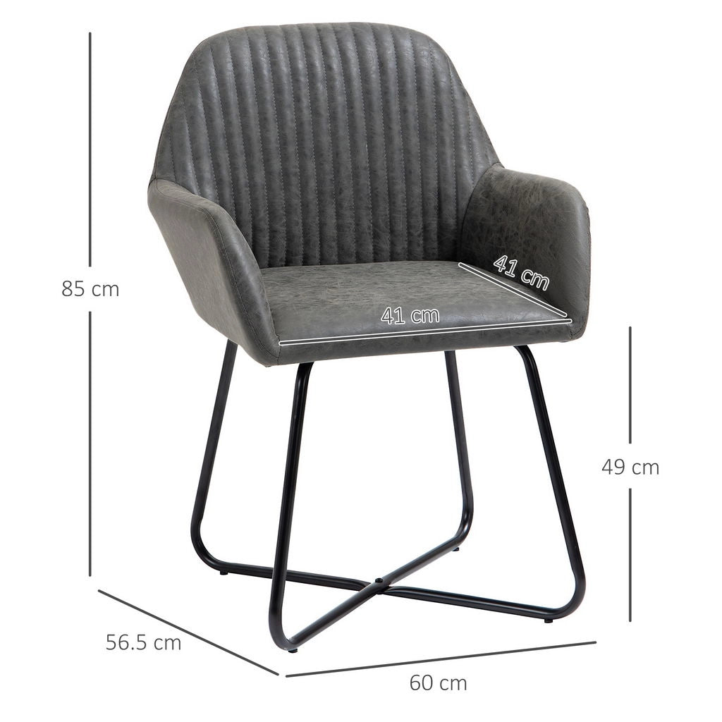SET 2 SEDIE IMBOTTITE MODERNE DA CUCINA O SOGGIORNO 60X56.5X85CM GRIGIO CHIARO