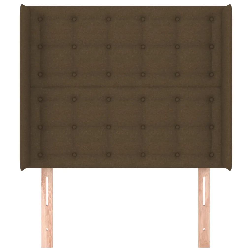 Testiera ad Orecchio Marrone Scuro 83x16x118/128 cm in Tessuto