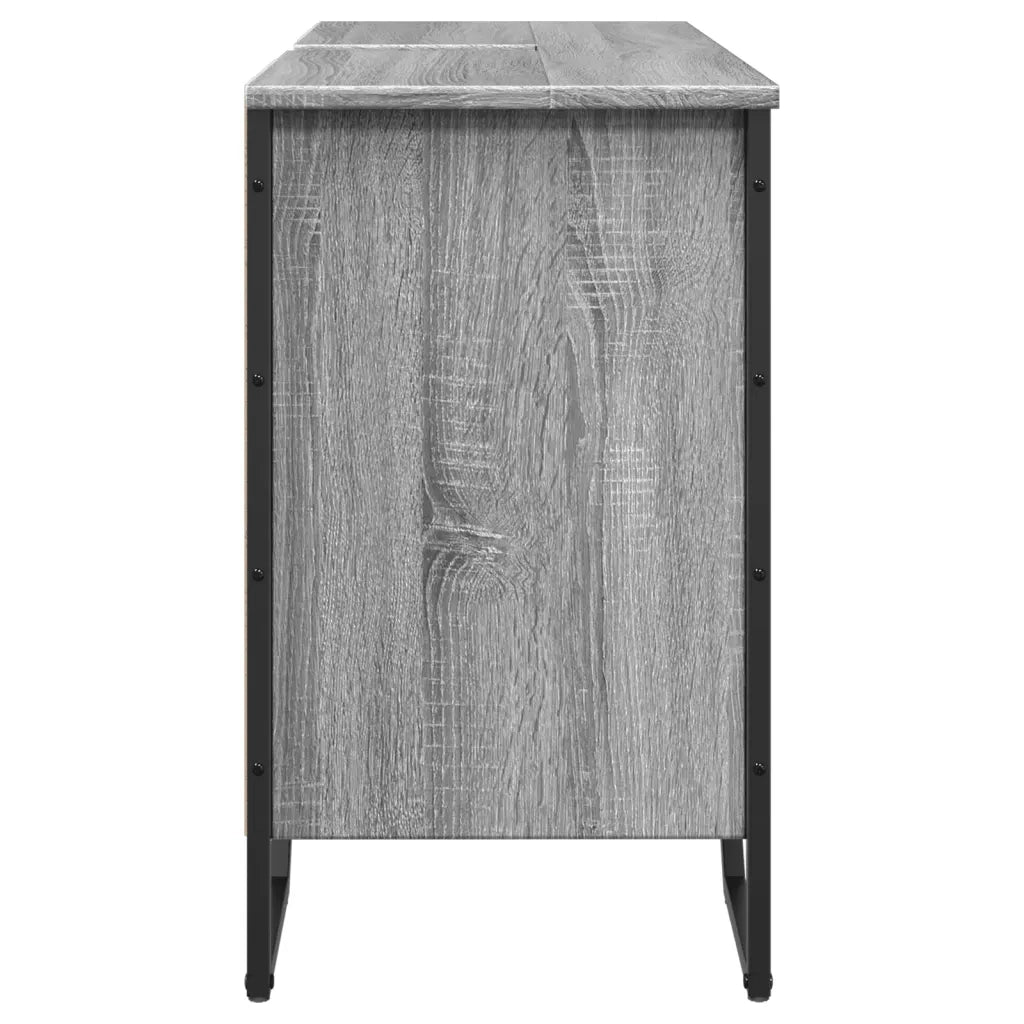 Mobile Lavabo Bagno Grigio Sonoma 91x35x60 cm in Truciolato