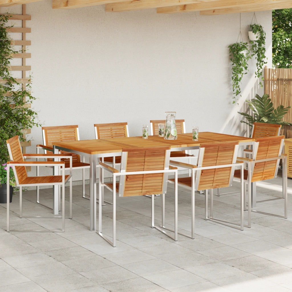 Set pranzo giardino  9 pezzi in legno massello di teak