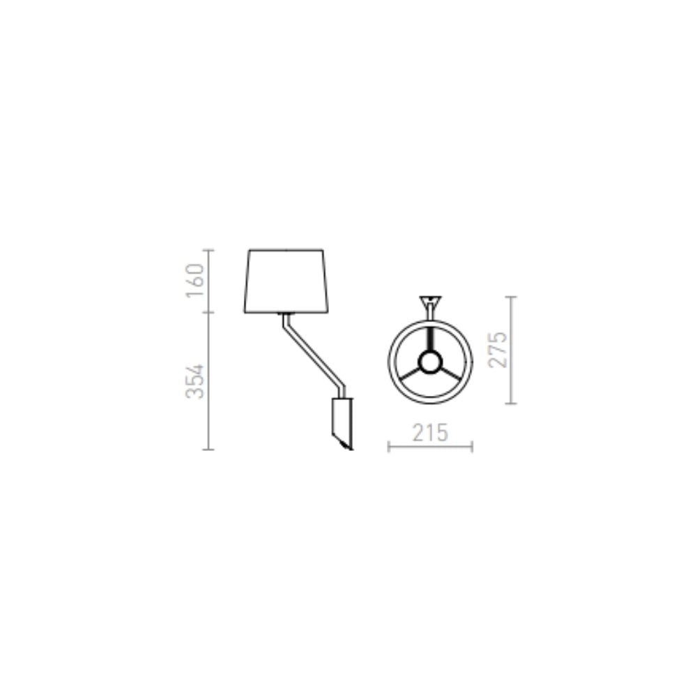Lampada SHARP da parete nero cromo 230V E27 42W