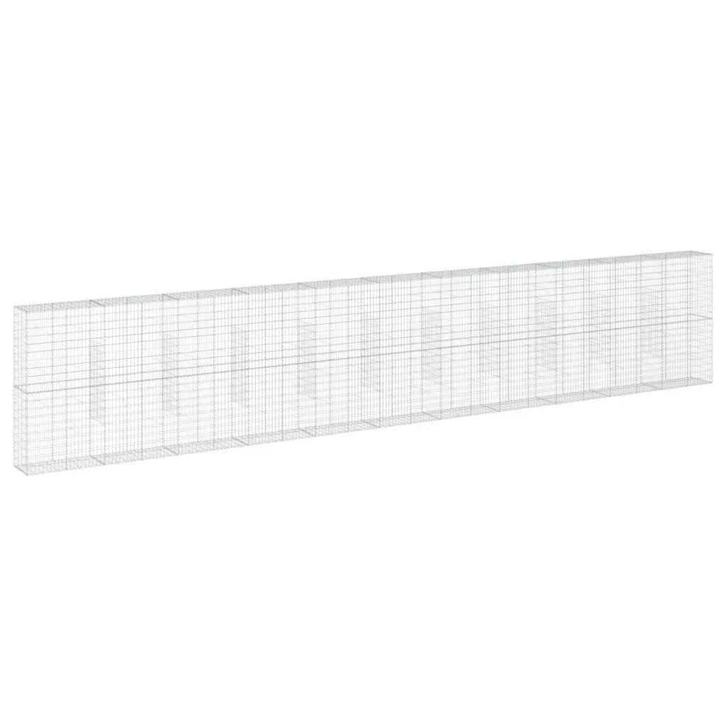 vidaXL Cesto Gabbione con Copertura 1100x50x200 cm Ferro Zincato