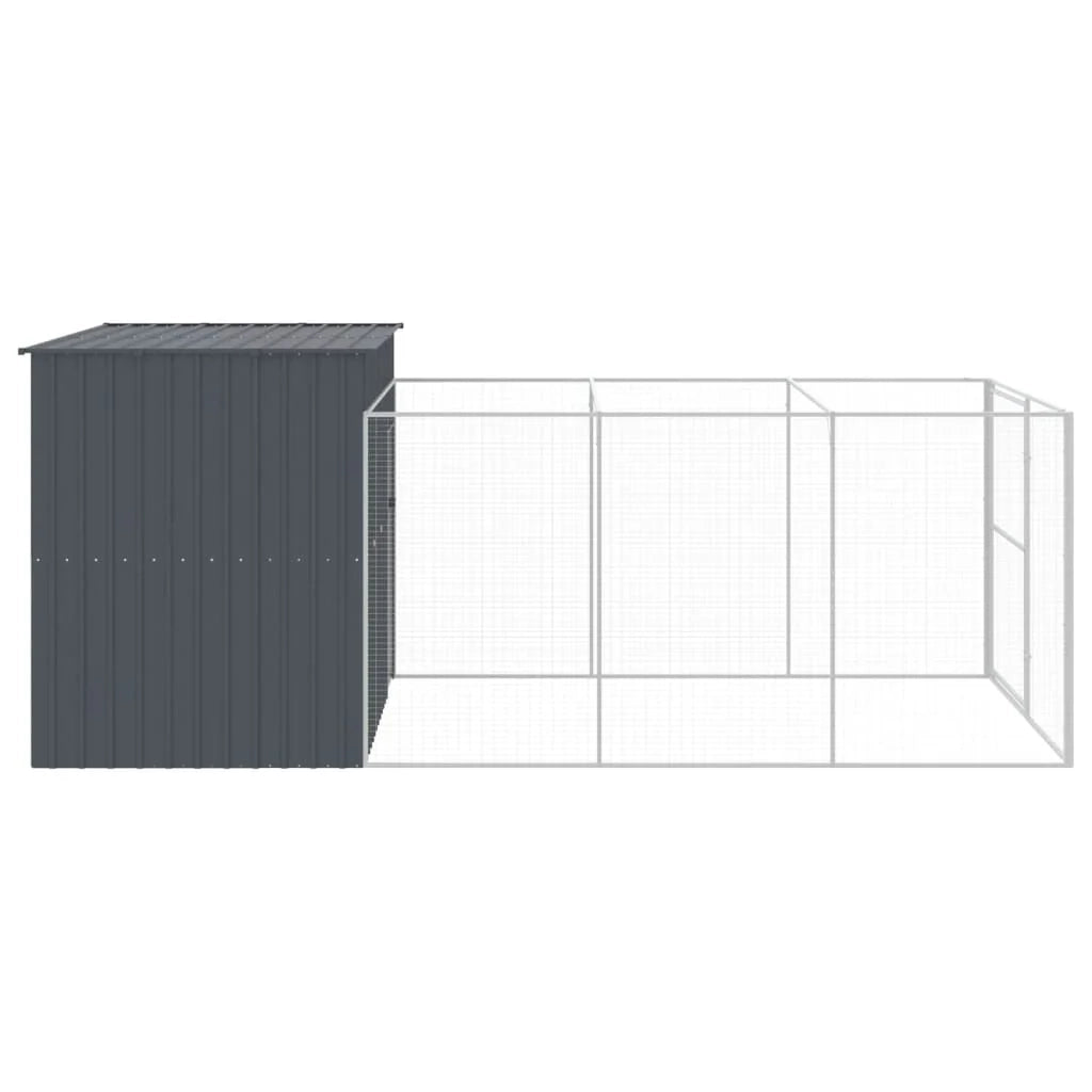 Cuccia per cani con recinto 214 x 457 x 181 cm antracite 02_0043482
