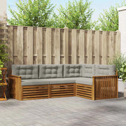 Set di divani da esterno 4 pcs Grigio Naturale e Chiaro