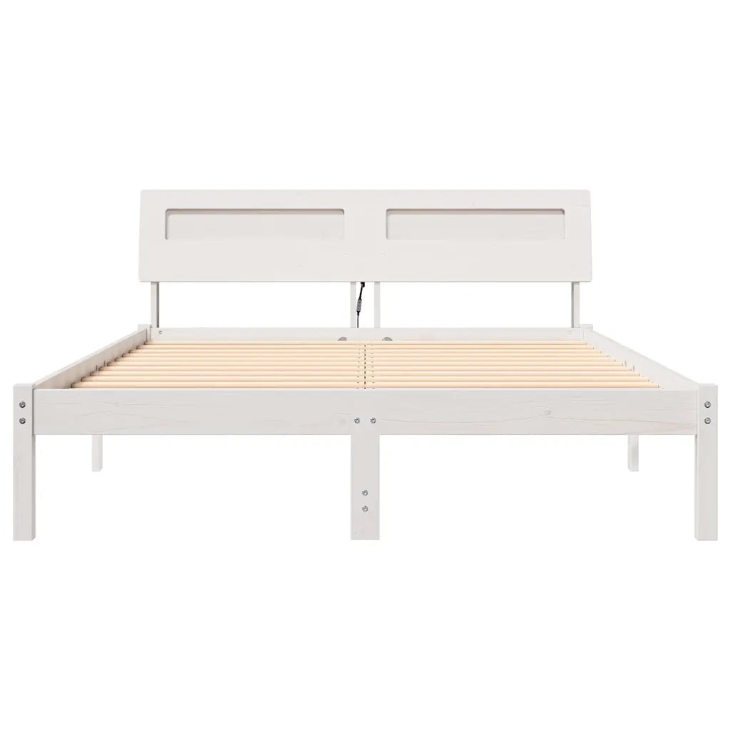 vidaXL Struttura del letto Bianco 140 x 190 cm Legno di pino massello