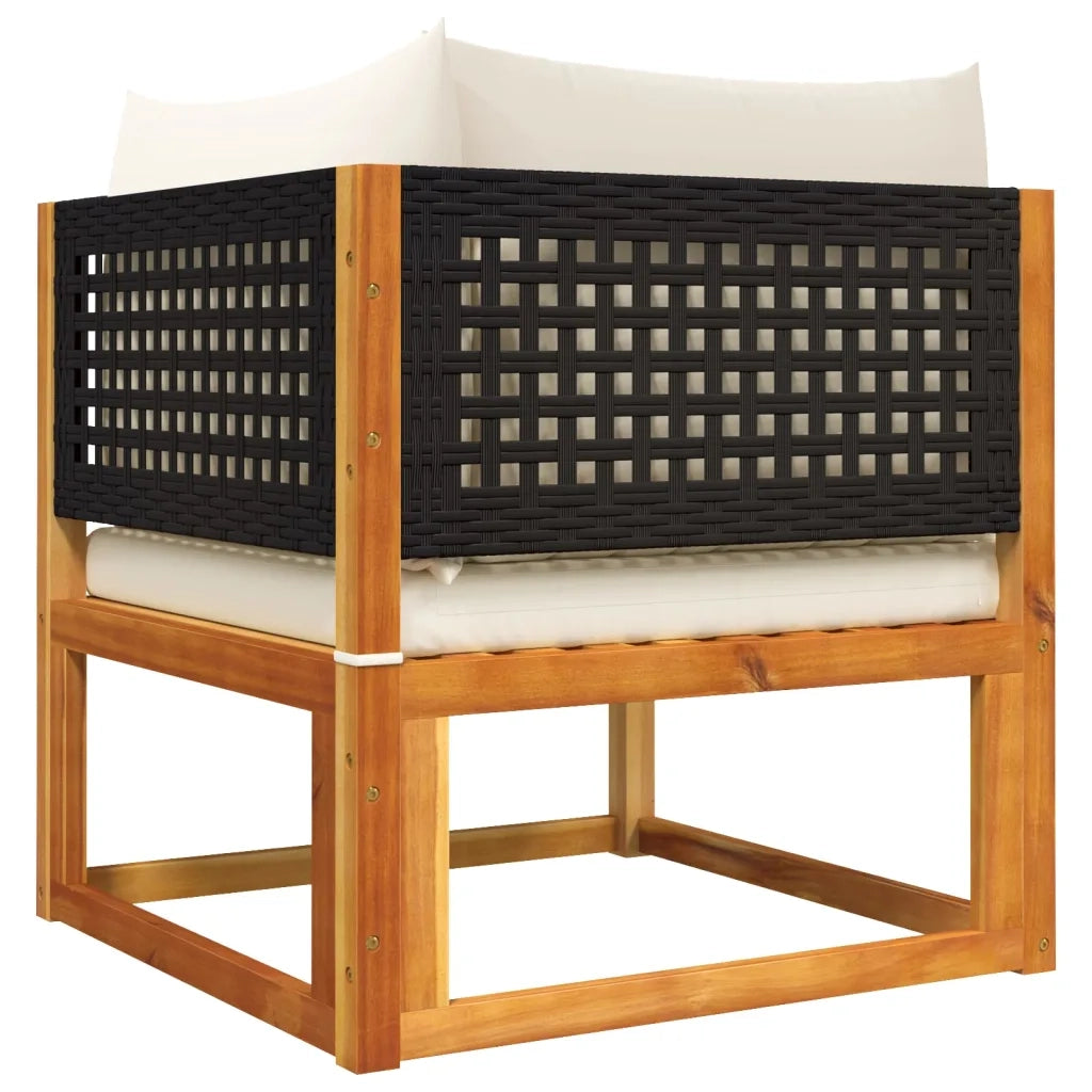 vidaXL Set di divani da giardino 4 pezzi con cuscini in legno di acacia e rattan