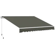 Tenda da Sole per Esterno Avvolgibile a Bracci con Apertura a Manovella, 350x250 cm, Grigio