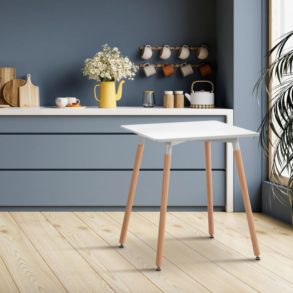 Tavolo Quadrato da Cucina Viborg bianco,60 cm