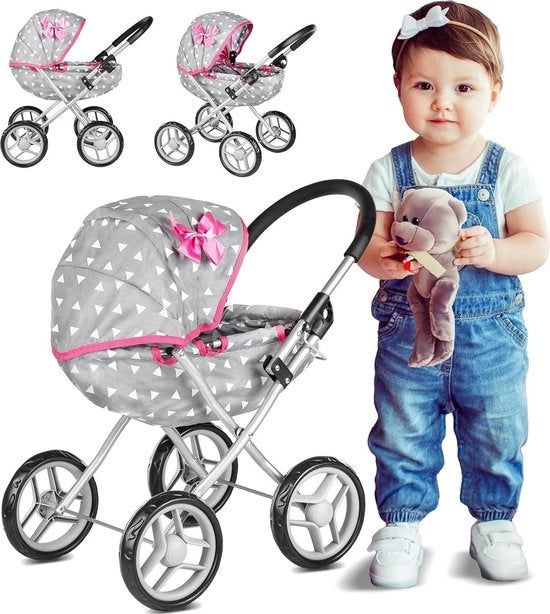 Poppenwagen moderno per bambini - Accessori per bambola - Altezza 54 cm Gondola KP0260S