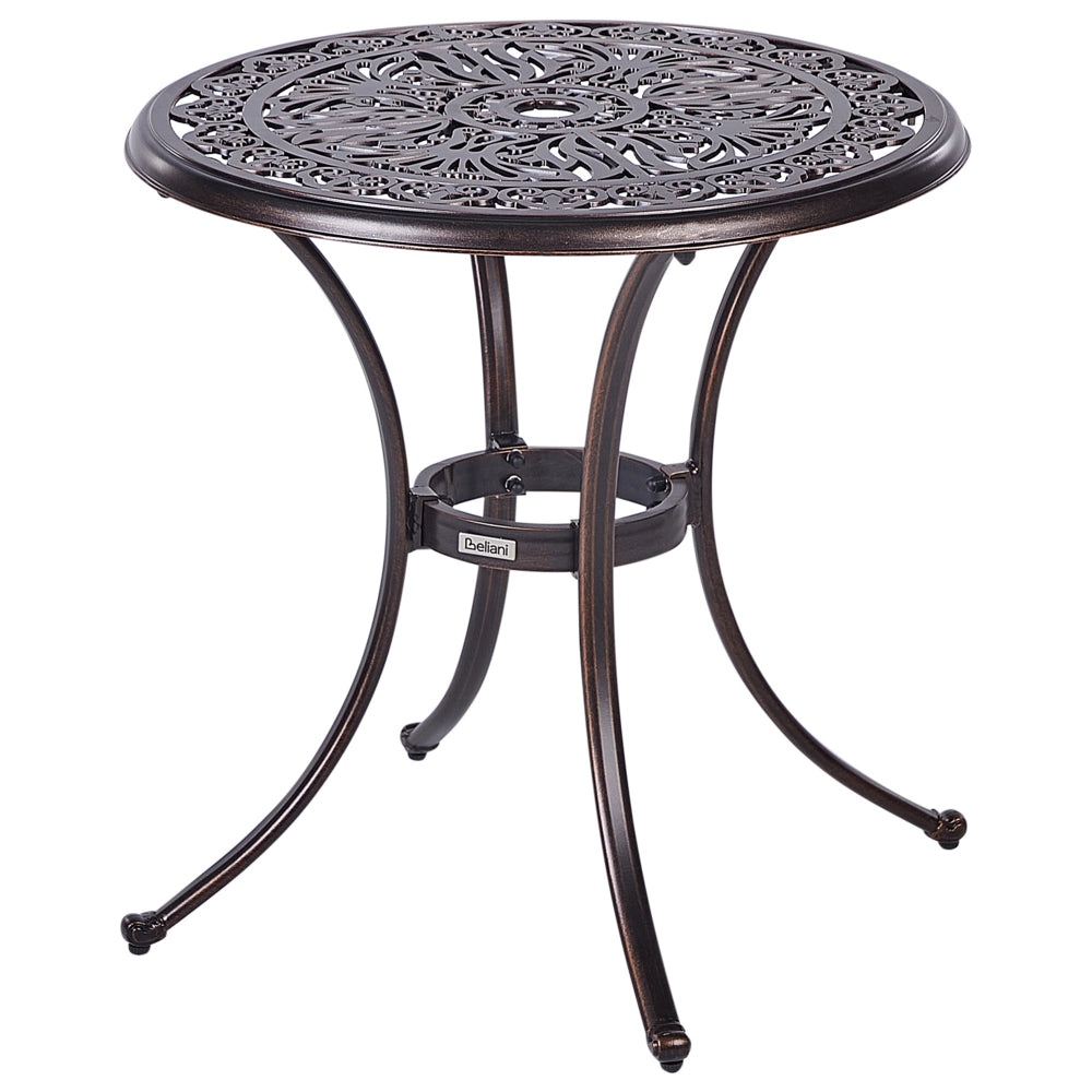 Tavolo da pranzo da giardino marrone alluminio rotondo ø 68 cm Outdoor Vintage