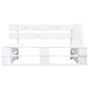 Panchina Angolare da Giardino | Panca da Giardino su Pallet in Legno Bianca