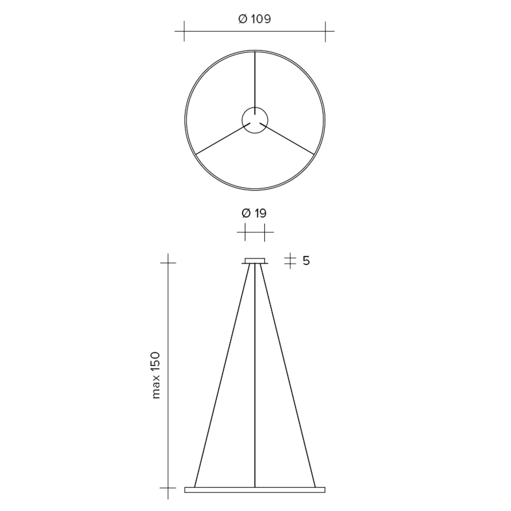 ANELLO LAMPADARIO A SOSPENSIONE ORO SPAZZOLATO DIAM.109cm 3000K 4258LM 65W