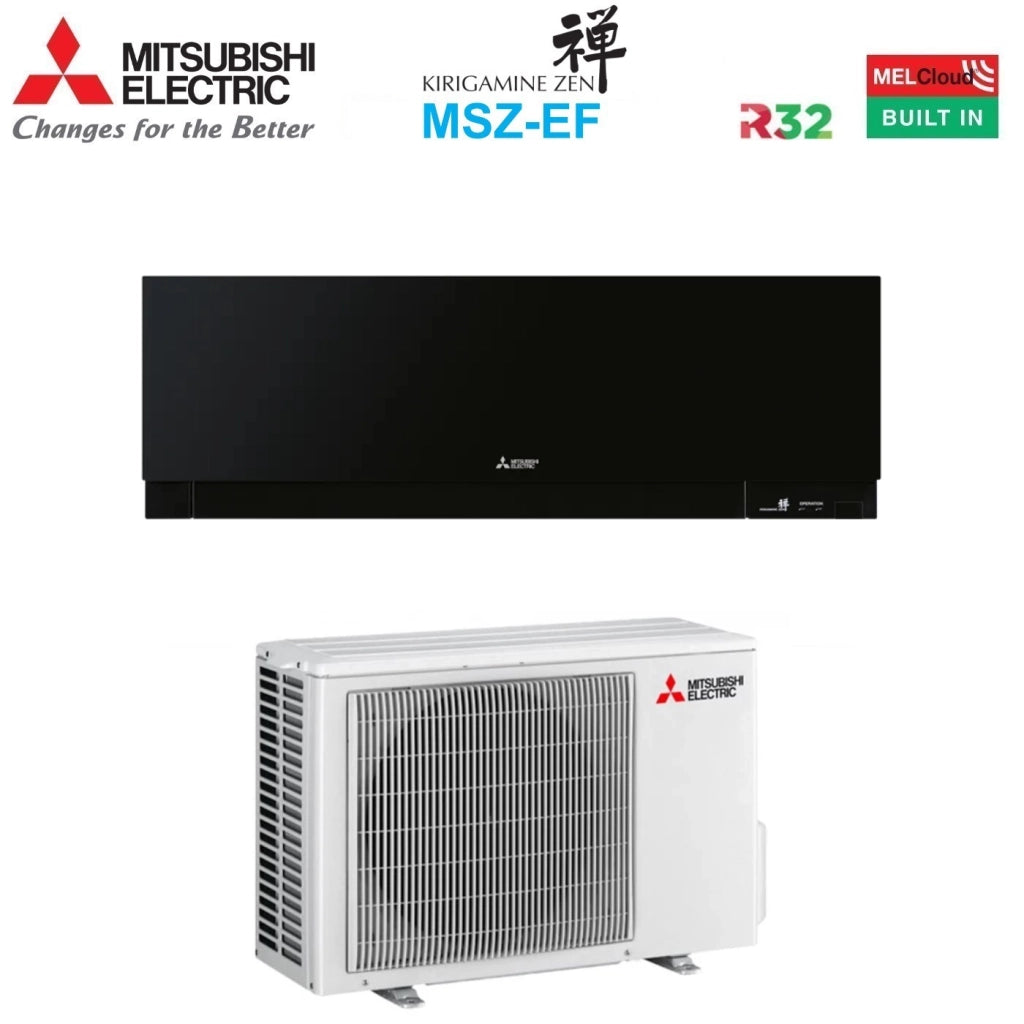 Condizionatore Mitsubishi Electric Kirigamine Zen Black 12000 Btu MSZ-EF35VGKB R-32 Wi-Fi Integrato
