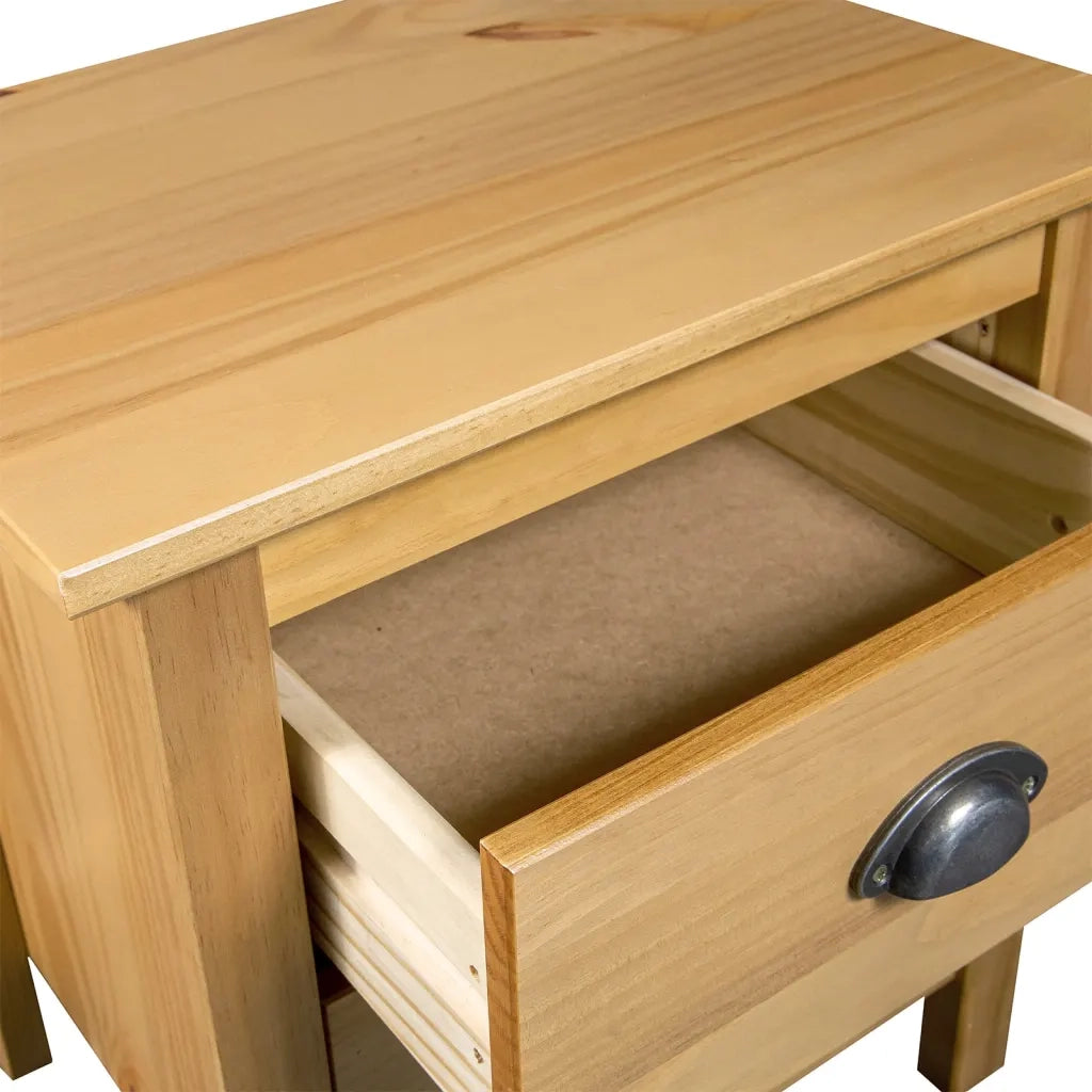 Comodini Hill Grigi 2 pz 46x35x49,5 cm Legno Massello di Pino 288907
