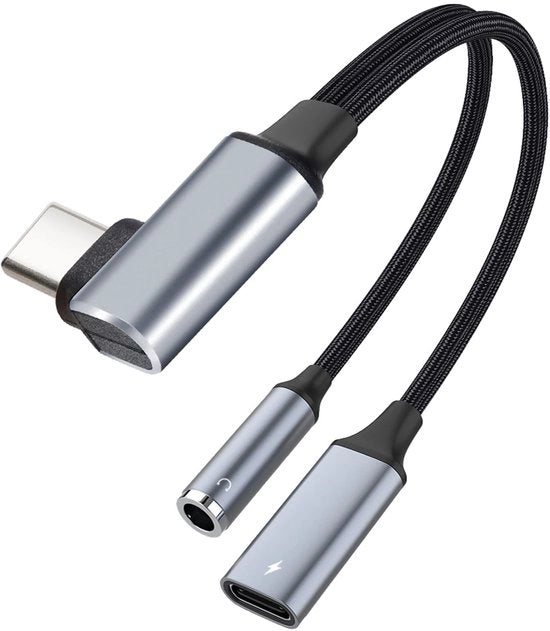 Adattatore USB C Jack - 90 Gradi - Plug-and-Play - Leggero - Adattatore Audio Aux - Adatto per Samsung e Huawei