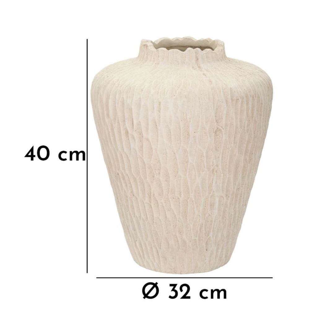 Vaso Decorativo VKH823, Beige, Poliresina, 32x32x40 cm