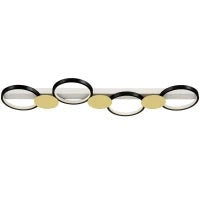 Lampada da Soffitto Dimmerabile con 4 Fari Telecomando Modalità Scena 1500 lm 38 W 3000K-6500K Nero e Dorato