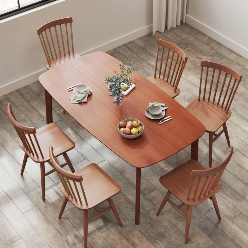Tavolo da pranzo rustico in legno 150 x 80 cm, colore marrone, per 6 persone