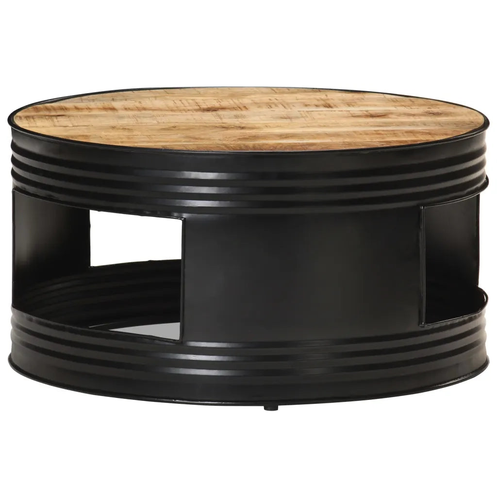 Tavolino da CaffÃ¨ Nero 68x68x36 cm in Massello di Mango Grezzo cod mxl 20592