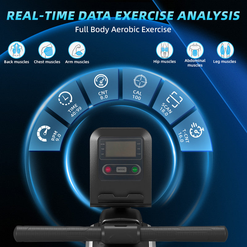 Vogatore domestico, vogatore RATTANTREE con resistenza magnetica a 16 livelli, ultra silenzioso, capacit¨¤ di carico massima 150 kg