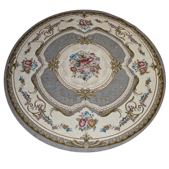 Tappeto AUBUSSON FANGO in ciniglia multiuso lavabile antiscivolo cm.200 ? Rotondo