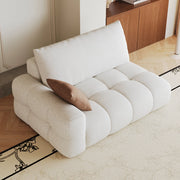 DIVANO 2 POSTI MODULARE 107 cm TESSUTO BIANCO CREMA