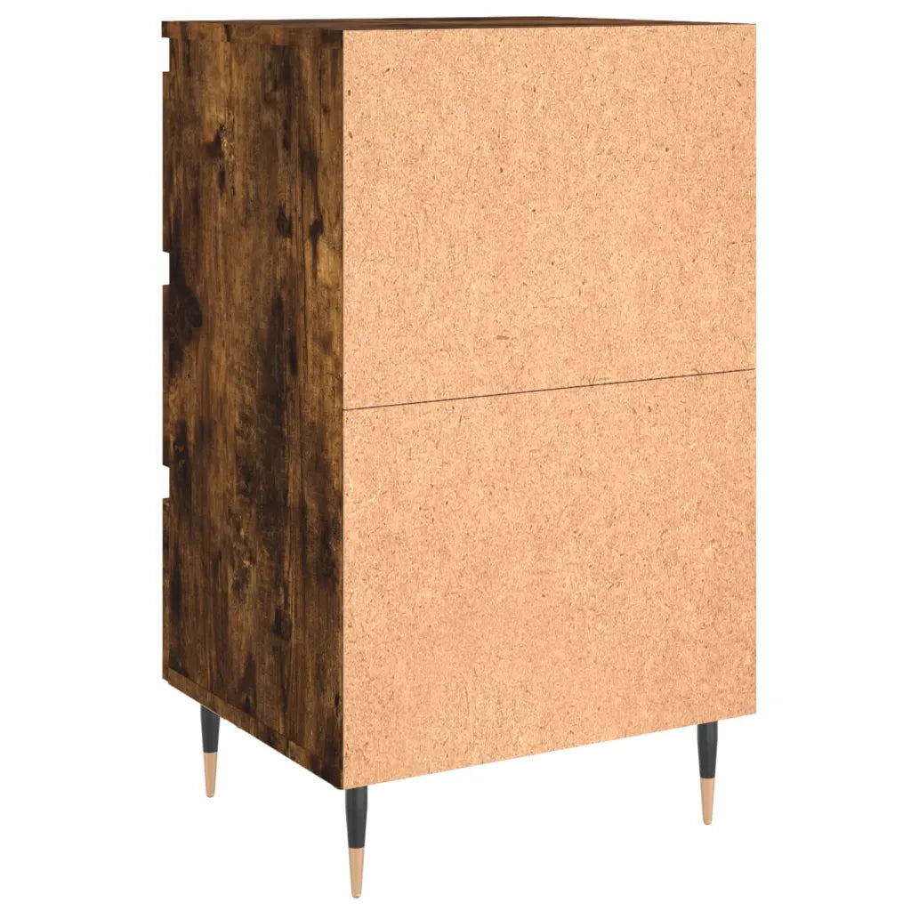Comodini 2 pz Rovere Fumo 40x35x69 cm in Legno Multistrato 826919