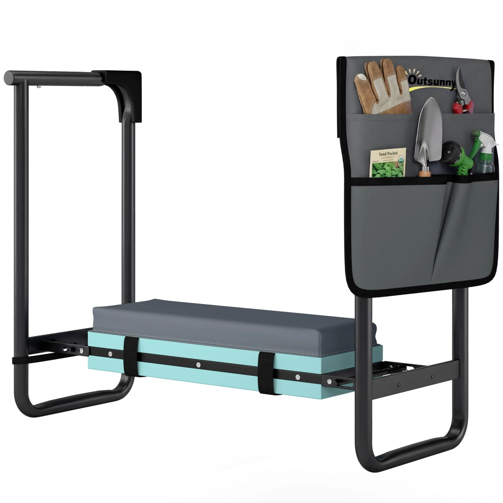 Sgabello Pieghevole Giardino con Cuscino e Tasche ¨C zephmum ¨C Grigio Scuro