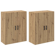 Set di 2 moderni mobili contenitori da parete ottimizzati 69,5 x 34 x 90 cm finitura rovere ingegnerizzato realizzati a mano 02_0056035