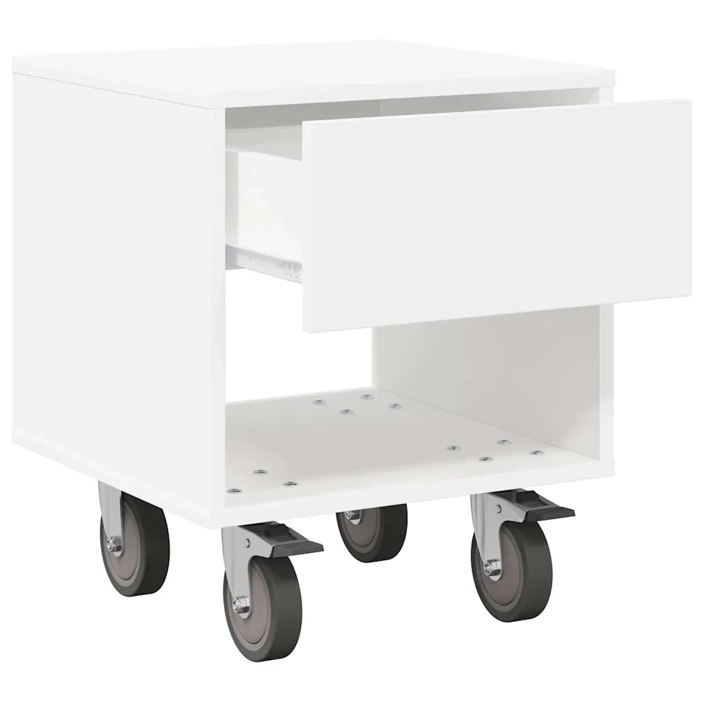 Comodino Bianco 40,5 x 40 x 48 cm Legno multistrato