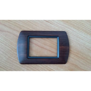 Trade Shop - Placchette Placche In Abs Compatibili Per Master Modo Colorra Placca Copriprese - Legno Scuro -3 Fori     -