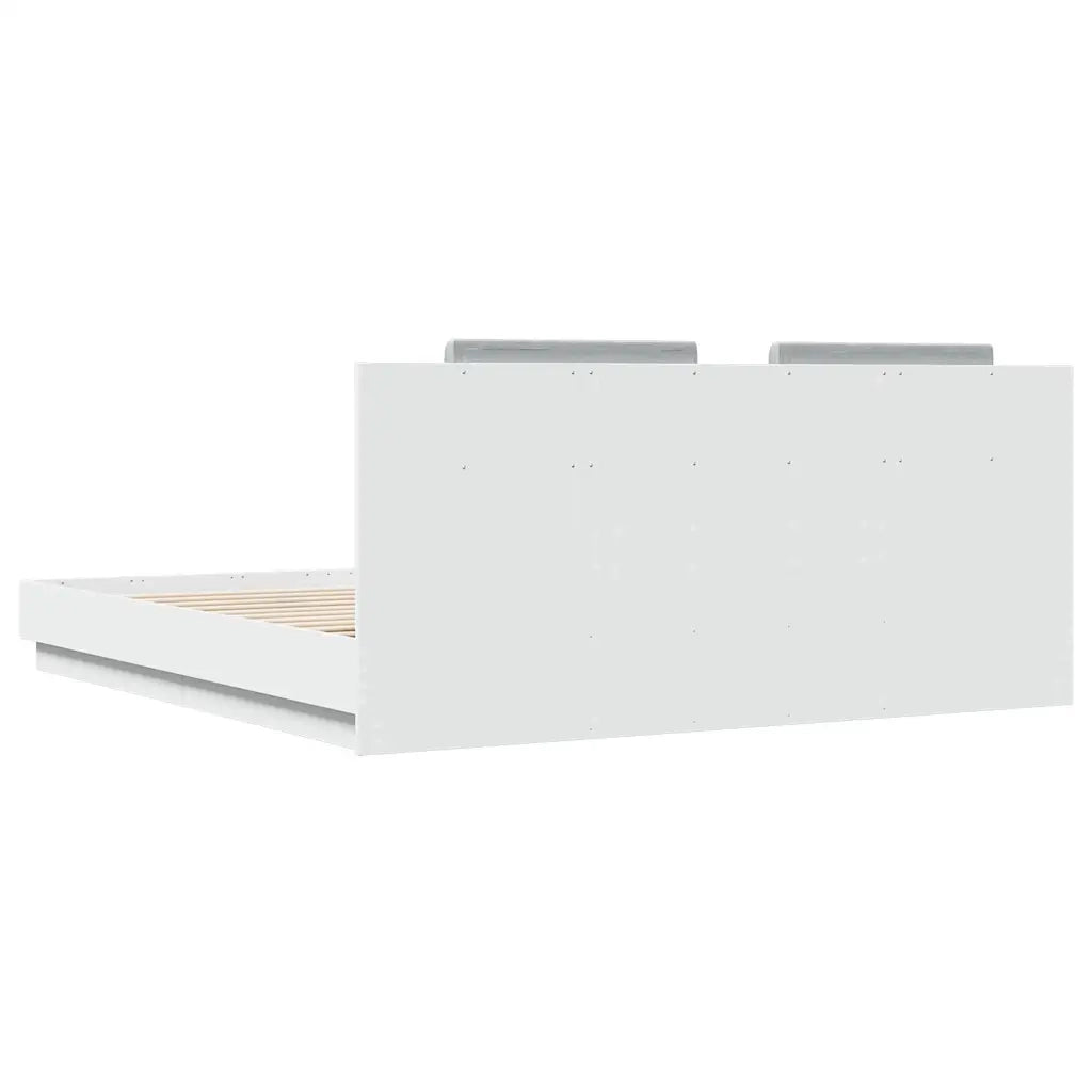 Giroletto con LED senza Materasso-Struttura Letto Bianco 180x200 cm 206715