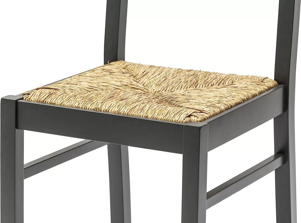 Set 2 sedie legno shabby nero seduta legno l.43 h.87 p.48 - Mobili 2G