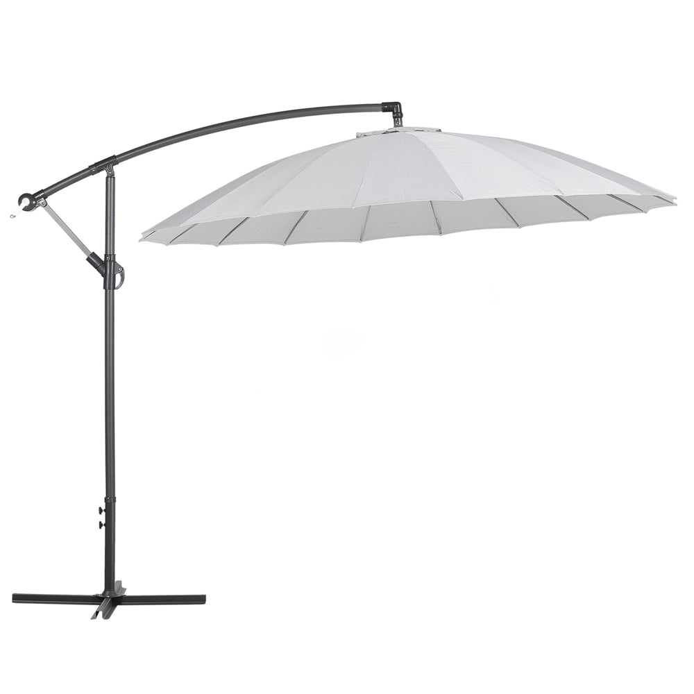 Ombrellone da giardino a sbalzo alluminio grigio chiaro Tettoia in poliestere 235 x 268 x 268 cm Mobili da esterno regolabili