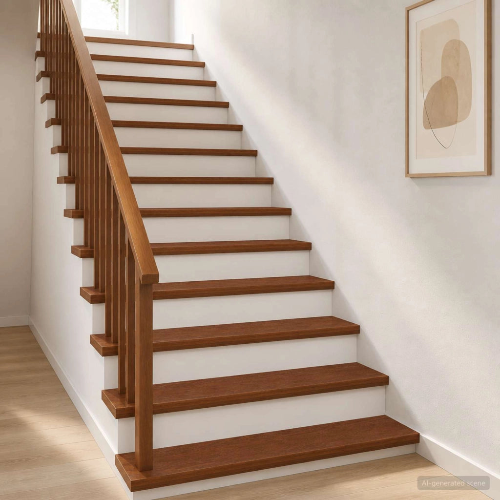 Gradini per Scale 8 pz 120 x 25 x 2 cm Marrone Scuro 3449386