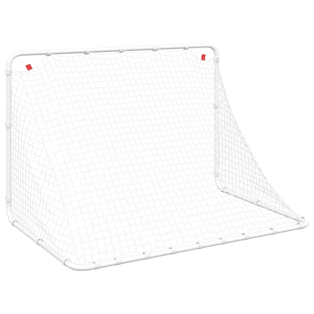 Porta da calcio bianca 122x81x81 cm in acciaio 4007966