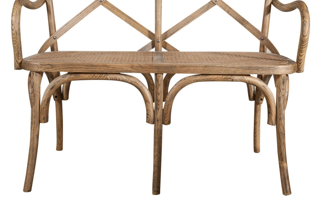 Biscottini Divanetto due posti tipo Thonet finitura noce chiaro L105XPR50XH90 cm. fascino