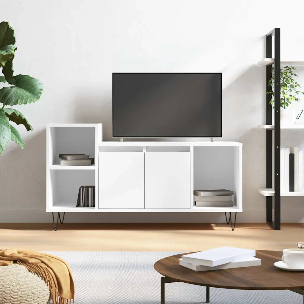 Mobile Porta TV-Mobile per TV-Credenza TV Bianco 100x35x55 cm in Legno Multistrato 372673