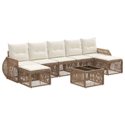 Set Divano da Giardino 8 pcs Beige e Bianco Crema polyrattan 3435507