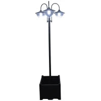 Lampione Luce Solare per Esterno (60x55x189 cm) Accensione/Spegnimento Automatici, con 3 Lampade a Led