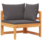 Divano Angolare con Cuscini Grigio Scuro in Massello di Acacia cod mxl 55562