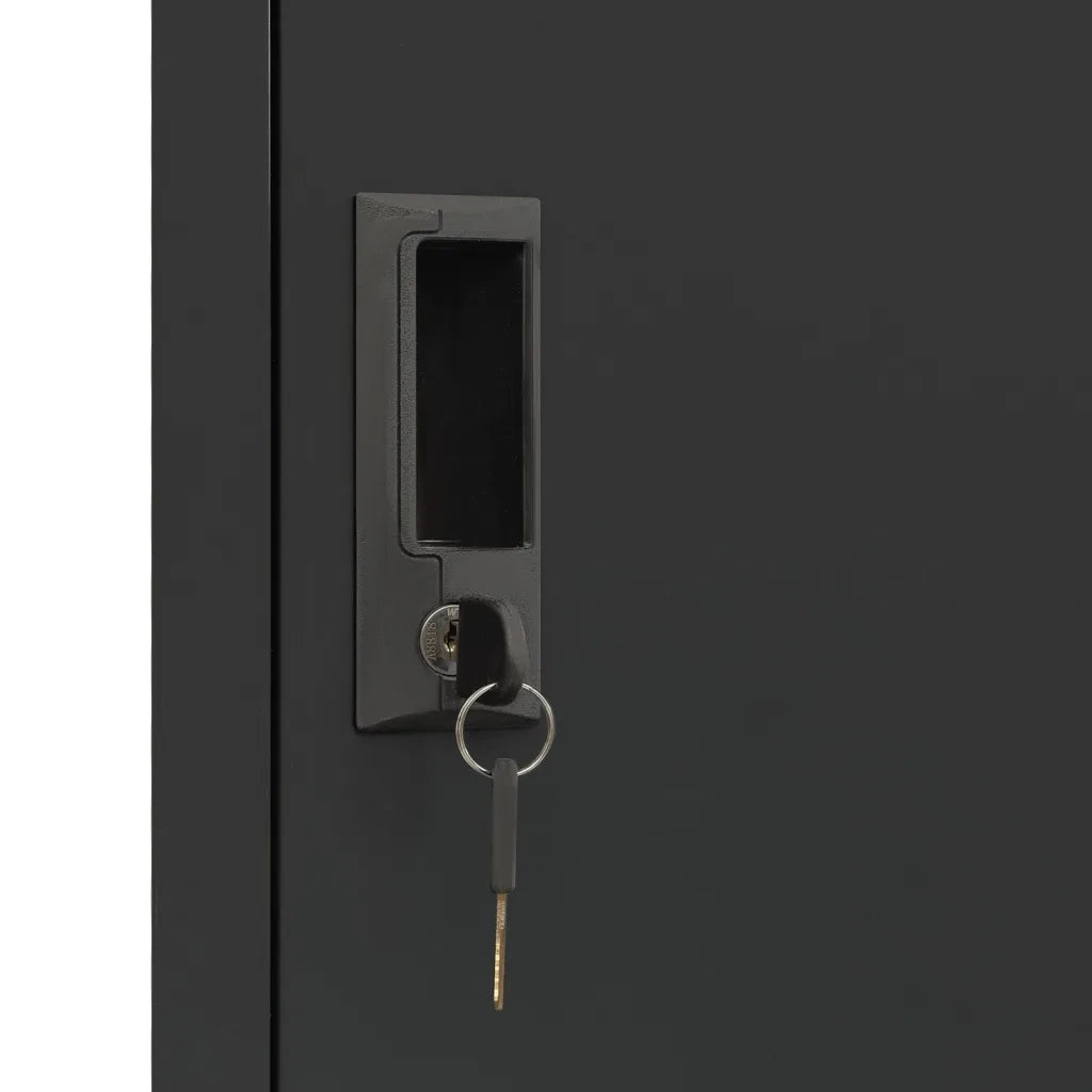 Armadietto moderno con scomparti adatto per scuola o ufficio 38 x 45 x 180 cm acciaio antracite 02_0046995