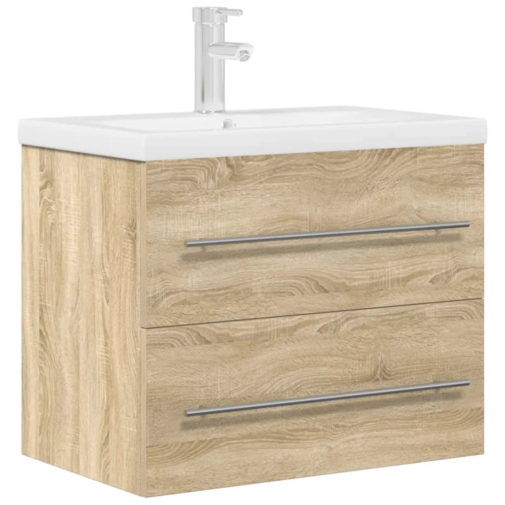 vidaXL Set Mobili da Bagno 2 pz Rovere Sonoma in Legno Multistrato